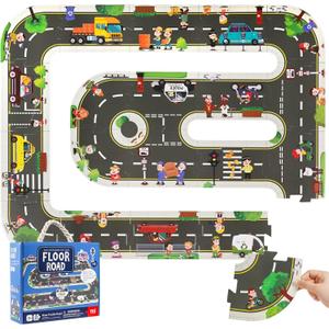 TOI Gaint Floor Puzzle for Kids Ages 3 and Up, 2x3 Feet Road Floor Puzzles for Toddlers 3-5, Extra Large Preschool Learning Jigsaw Puzzles for Boys and Girls