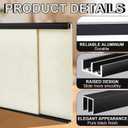 Landical 2 Set 3 ft Black Aluminum Sliding Door Track Set for 1/4" Panels, Top and Bottom Closet Door Metal Track for Cabinet, Showcase, Glass or Wood Sliding Doors