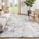 5x7 Area Rugs for Living Room, Washable Large Rug Stain-Resistant Low Pile, Modern Neutral Carpet for Dining Room Home Office Kid Room Nursery Bedroom, Grey Brown