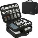 MATEIN Electronics Organizer Travel Case, Water Resistant Cable Organizer Bag for Travel Essentials, Gifts for Men, Storage Bag for Camera Accessories, Phone, Cord & Tablet, Black