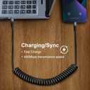USB C to C Cable 3ft 2Pack Coiled USB C Charger Cable for Car Type C Fast Charging Cable for iPhone 17/16/15/Plus/Pro/Pro Max/Samsung Galaxy S23