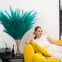 Pampas Grass Decor Tall, 43"/110cm Faux Pampas Grass 6 Stems Large Pompass Grass Branches Tall Bulk Boho Flower Arrangement for Home Room Wedding Party Decor (Green)