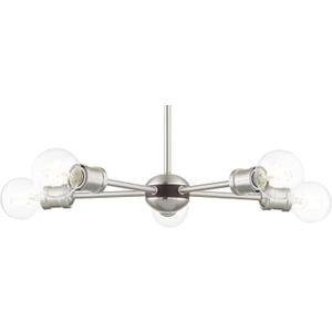 Livex Lighting 46135-91 3 Light Brushed Nickel Chandelier (Brushed Nickel W/ Bronze Accents)