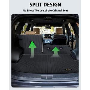 Trunk Mats Custom for Chevy Equinox 2025 2026 Fuel (Not for EV) /GMC Terrain Cargo Liner with Backrest Mat Cargo Mat All Weather TPE Rubber Protection Back Seat for Chevrolet Equinox 2026 Accessories