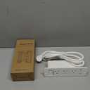 Recessed Power Strip Flush Mount Furniture Outlet with 6 Outlets 5 USB Ports (3 USB C), 5 ft Flat Plug Recessed Outlet, Desktop Charging Station for Nightstand, Side Table, 900J Surge Protector, White