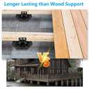 Adjustable Decking & Flooring Support Pedestal, 12 PCS Durable Plastic Base, Deck Foundation Support Base, Easy-to-Install, Black (1.2in-2.4in)