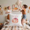 Fall Thanksgiving Pumpkin Pillow Cover 18x18 Inch Double-Sided, Biblical Verse Christian Home Decor, Gift for Church & Bible Study Group