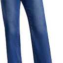 SEVEGO Tall Women's 38" Inseam Wide Leg Jeans High Waisted Stretchy Straight Loose Trendy Denim Pants Pockets, Color: Dark Blue