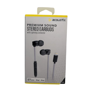 Acoustix Premium Sound Stereo Earbuds With Lightning USB C Connector