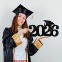 Graduation Decorations 2026 Wooden Table Decor,13x7inch Double Sided Hollowed-out Class of 2026 Black Graduation Centerpieces for Tables,Congrats Grad Party Decorations Indoor Outdoor