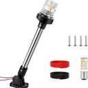 12 Inches Anchor Light Boat Stern Light Waterproof IP67, White Fold Down Marine Navigation Lights for Boats LED for Pontoon, Jon Boat and Bass Boats (12-24V)