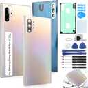 for Samsung Galaxy Note 10 Plus Back Glass Replacement for Samsung Note 10 Plus+ Rear Glass Replacement Battery Cover Housing Door Accessories Parts with Repair Tools (Aura Glow)