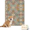 nunubaby 4PACK Washable Pee Pads for Dogs, Stylish, NonSlip and LeakProof Pee Pads. Reusable Potty Pads for Dogs for Crates and Floors.(Cream/Multi, 18" x24" )