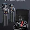 VGRPRO Professional Hair Clippers for Men, Professional Barber Clippers and Trimmer Set, Cordless Hair Clippers for Hair Cutting with Package Case, Powerful 9000 PRM Rechargable Electric (Black)