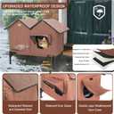 Heated Cat House for Outside in Winter Insulated Elevated Outdoor Cat House Weatherproof, Escape Door, Large Feral Cat Shelter Heated Bed for 2~3 Cats Stray Barn Kitty, Easy Assembly