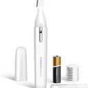 TOUCHBeauty Eyebrow Hair Trimmer for Women, Painless Precision Eyebrow Shaper, Pen-Shaped Hair Remover Razor for Face Chin Neck, Upper-Lip, Peach-Fuzz Mini Sized Battery-Operated, White, 1658A