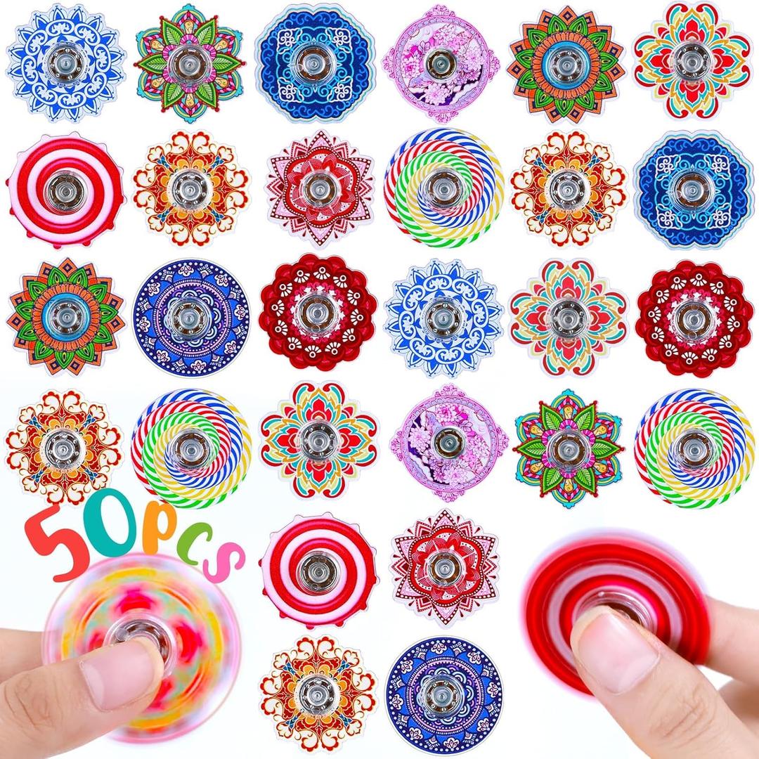 50 Pack Fidget Spinner for Kids Easter Basket Stuffers Mini Sensory Fidget Toys Bulk Adults Kids with Autism ADHD, Easter Egg Fillers Anxiety Toys Stress Relief Fidgets Classroom Prizes