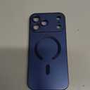 Magnetic for iPhone 17 Pro Max Case, Compatible with MagSafe, Built-in Camera Lens Protector, Slim Thin Soft Silicone Bumper Shockproof Metallic Luster Phone Case, Blue