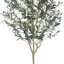 Artificial Olive Tree Tall Fake Potted Olive Silk Tree with Planter Large Faux Olive Branches and Fruits Artificial Tree for Modern Home Office Living Room Floor Decor Indoor (6.23FT)