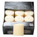 CANDLE-LITE Flat Top Votive Candle- Creamy Vanilla Swirl, Pack of 6