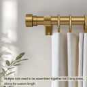 Lootkell Warm Gold Curtain Rods for Windows 72 to 144 Adjustable Length Heavy Duty 1" Diameter Brass Bronze Long Window Curtain Rod with Solid Metal Finials for Outdoor Farmhouse Bedroom Living Room