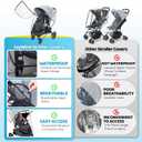 Clear Stroller Rain Cover, Universal Stroller Accessories, Waterproof Travel Weather Shield with Breathable Ventilation and Easy Access, Thick EVA & PVC Protect from Wind, Dust and Snow