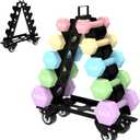 Dumbbell Rack 5 Tier with Wheels(Dumbbells not included),A-Frame Metal Dumbbell Holder with Handle,Multilevel Weight Storage for Dumbbells,Tree Shape Compact Weight Rack/Holder,Perfect for Home Gym