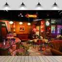 10x8ft Central Perk Cafe Interior Backdrop Friends Los Angeles Coffee Shop 90s Background Friends Central Perk Party Decoration Portrait Photo Props Wallpaper, B1-2818-1080