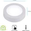 GE Wireless LED Tap-Lights, Battery Operated, 20 Lumens, Touch-Activated Puck Lights, Stick-On for Under Cabinet, Kitchen, Closet, or Garage, 2-Pack 25434