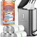 1 Gallon 100 Counts Mini Strong Drawstring Trash Bags Garbage Bags by RayPard, fit 3-4 Liter Small Trash Can, Tiny Waste Basket Liners for Home Office Bathroom Bedroom Car, White