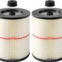 17816 Filter for Craftsman Shop Vac Air Filter, Replacement for Craftsman Wet Dry Vac Filter for Craftsman 9-17816 Vacuum Filter 5 6 8 12 16 Gallon and Larger Vacuum Cleaner 2 Pack (White)