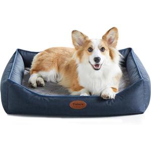 Orthopedic Dog Beds for Medium Dogs, Durable Egg Crate Foam Sofa Dog Bed wit Washable Removable Cover,Waterproof Lining,Pet Bed for Large Dogs (Navy Blue, 39.4" L x 31.5" W x 7.4" 