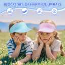 Kids Sun Visor Hats for Girls Boys, Lightweight Cooling Stretchy Visor, Packable Sports Hat for Running, Tennis, Golf