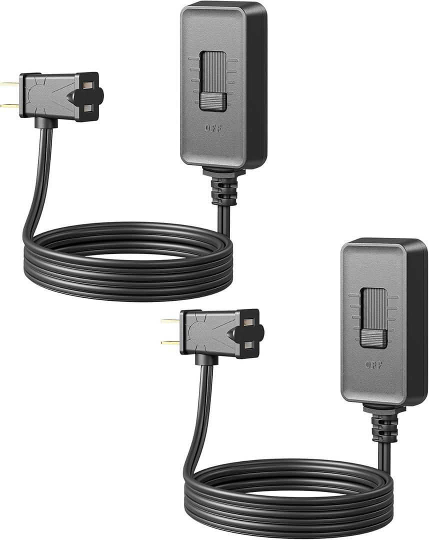 DEWENWILS Plug in Dimmer Switch for Lamp, Table Lamp Dimmer for Dimmable LED/CFL Lights and Incandescent Bulbs, Full Range Slide Control, Dimmer Extension Cord, Black, 2 Pack