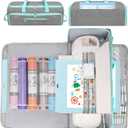 Carrying Case Fits for Cricut Maker 4/Maker 3/Explore 5/Explore 4/Explore 3/Explore Air 2, Large Travel Opening Storage Bag for Cutting Mat, Tools Accessories and Supplies, Gray&Green
