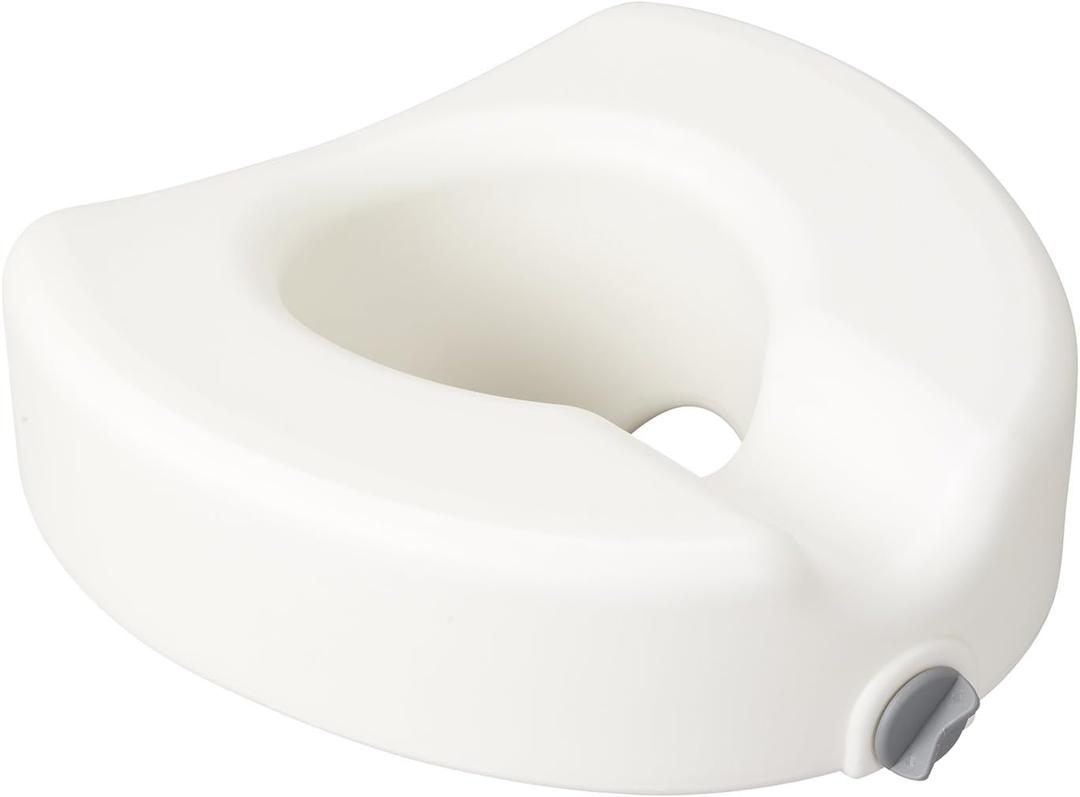 Drive Medical 12014 Premium Raised Toilet Seat with Lock, Elongated, White