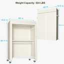 FUTASSI White Clothing Rack with Beige Cover, P1C Plus Rolling Closet with Wheels, Metal Garment Rack for Hanging Clothes, Clothing Storage Wardrobe, 46" W x 18.5" D x 80.7" H, Load 524 Pounds
