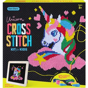 Dan&Darci Unicorn Cross Stitch Kit for Kids - Fun Crafts for Girls 8-12 - 9 Year Old Girl Birthday Gifts - Embroidery Kits for Beginners - Craft for Ages 8-12, 10-12 - Gift for 8-12 Year Old