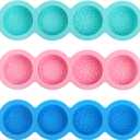 Hedume 3 Pack Silicone Soap Molds, 4-Cavity Different Flower Shapes Silicone Baking Mold, Handmade Soap Molds, Nonstick & BPA Free, Perfect for Soap Making, Handmade Cake Chocolate Biscuit