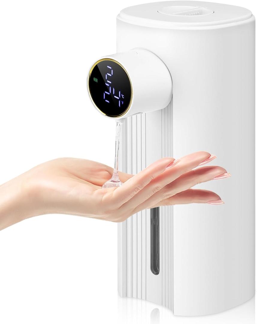 Automatic Soap Dispenser Liquid Bathroom: White Plastic Rechargeable Modern Touchless Countertop 5 Adjustable Auto Smart Electric Soap Dispenser - Kitchen - Hand Dish Lotion Couple Kids