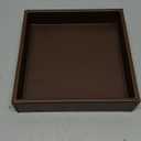 HofferRuffer Faux Leather Vanity Tray, Elegant Desktop Storage Organizer, Decorative Catchall for Perfume, Bathroom Valet, Nightstand or Dresser, 10 x 10 x 1.8 inches (Brown)