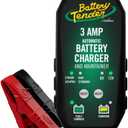 Battery Tender 3 AMP Battery Charger and Maintainer - Automotive Switchable 12V or 6V Smart Automatic for Cars SUVs and Trucks - Lead Acid, AGM, Gel, & Lithium Battery Charger - 022-0202-COS