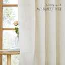 NICETOWN Natural Linen Bedroom Curtains 102 inches Long, Rod Pocket & Back Tab Thick Flax Window Treatments Privacy Assured with Light Filtering for Living Room, W55 x L102, 2 Panels