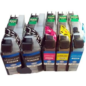 5 Pcs LC223 LC221 XL Black Cyan Magenta Yellow Ink Cartridge Compatible with DCP MFC Printers