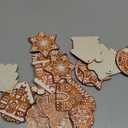 36 Pcs Christmas Gingerbread Ornaments for Tree Mini Snowflake Wooden Hanging Winter Xmas Ornaments with Ropes for Christmas Party Holiday Winter Crafts(Brown,Gingerbread)