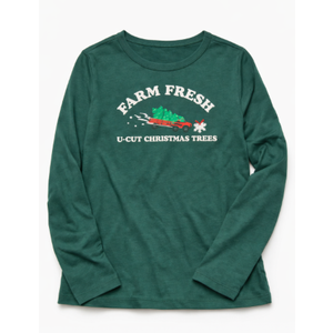 H&H "Farm Fresh" Christmas-themed long-sleeve graphic tee shirt,  M (8/10)