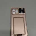 SSLOTSCASE for iPhone 17 Pro Max Case with Wallet & Sliding Lens Cover & Kickstand & Credit Card Holder & Camera Stand, Military-Grade Protection Phone Case Cover for iPhone 17 Pro Max 2025, Rose Gold