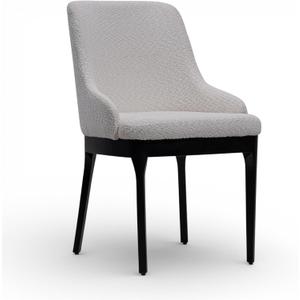 MELAGIO Modern Boucle Dining Chair - Comfy Upholstered Chair - Wood Leg - Accent Side Chair for Dining Room Living Room Bedroom - Dining Table Chairs Boucle Fabric - 300 Lbs Capacity (Polina)