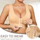 5-Pack Front Closure Bras Set After Mastectomy Breathable Post Surgery Sport Minimizer Bra Push Up Compression Anti Sagging Wireless No Underwire Bralettes for Gril Women Lady - XL