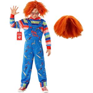 Morph Play Time Killer Costume For Boys - Horror Movie Halloween Costume With Wig For Kids (Medium)
